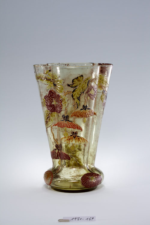 Émile Gallé (Entwurf), Vase mit Malvendekor, Um 1900