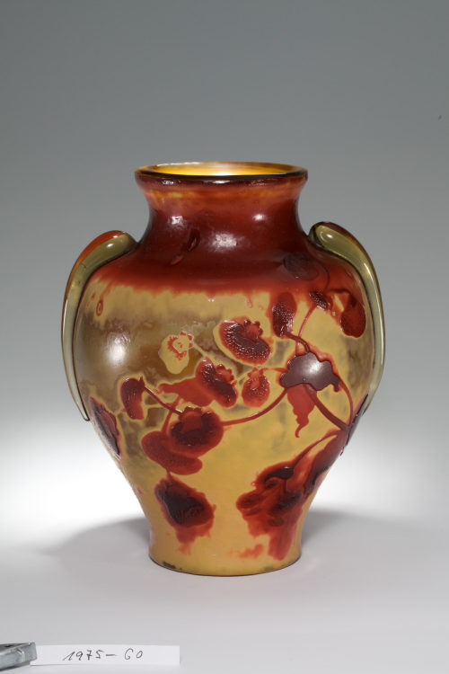 Émile Gallé (Entwurf), Vase mit Pantoffelblumen-Dekor (Calceolaria), Um 1895–1900