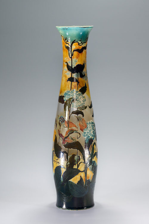 Léon Ledru (Entwurf), Vase décor orchidée, um 1907