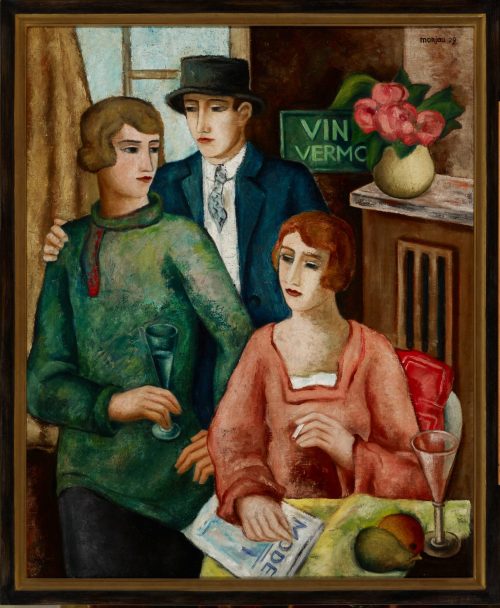 Franz Monjau (Künstler*in), Im Café, 1929