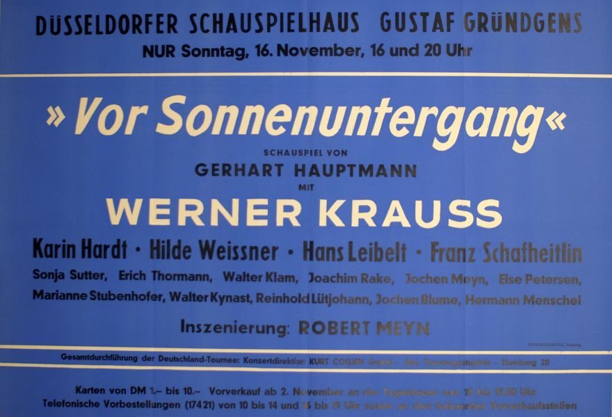 Vor Sonnenuntergang, Düsseldorfer Schauspielhaus (Theaterplakat)