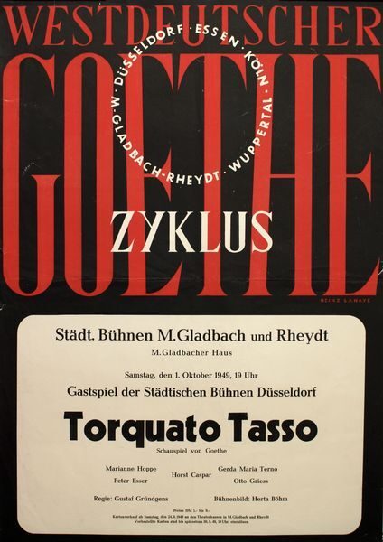 Torquato Tasso von J. W. Goethe (Theaterplakat)