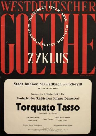 Torquato Tasso von J. W. Goethe (Theaterplakat)