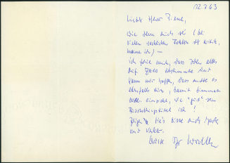 Korrespondenz von Rochus Kowallek an Otto Piene