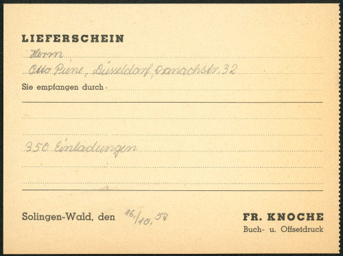 Lieferschein, 16.10.1957