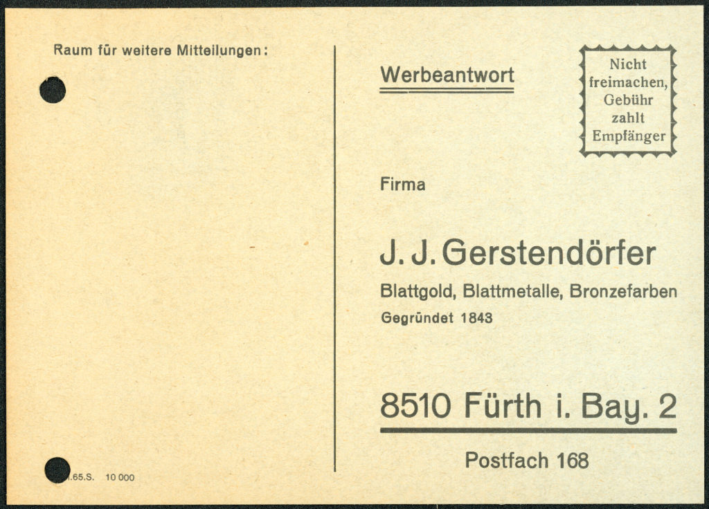 Korrespondenz von J.J. Gerstendörfer an Heinz Mack