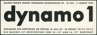 Dynamo 1.Galerie Boukes Wiesbaden 10.07.-07.08.1959