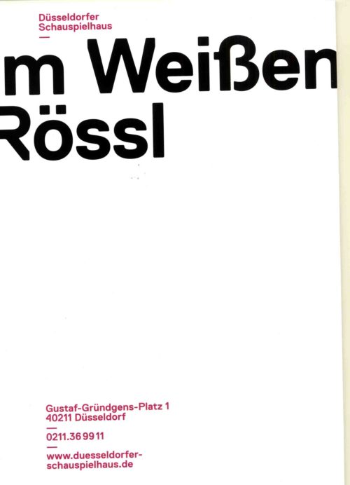 Programmheft zu "Im Weißen Rössl"  von Ralpf Benatzky. Düsseldorf, 16.11.2013 (2013/2014). 