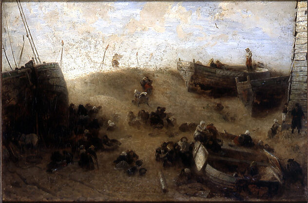 Andreas Achenbach, Der Sandsturm an der holländischen Küste, 1877, Kunstpalast, Düsseldorf, Inv ...