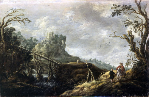 Pieter Jansz. van Asch, Flusslandschaft mit Holzbrücke und Ruine, Kunstpalast, Düsseldorf, Daue ...