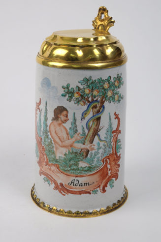 Walzenkrug mit  Adam und der Schlange