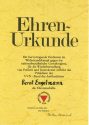 Ehrenurkunde der VVN - Bund der Antifaschisten