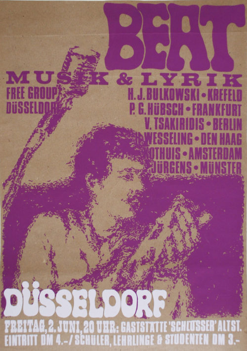 Plakat, gestaltet von Alvermann, zur Reihe Beat & Lyrik 1967