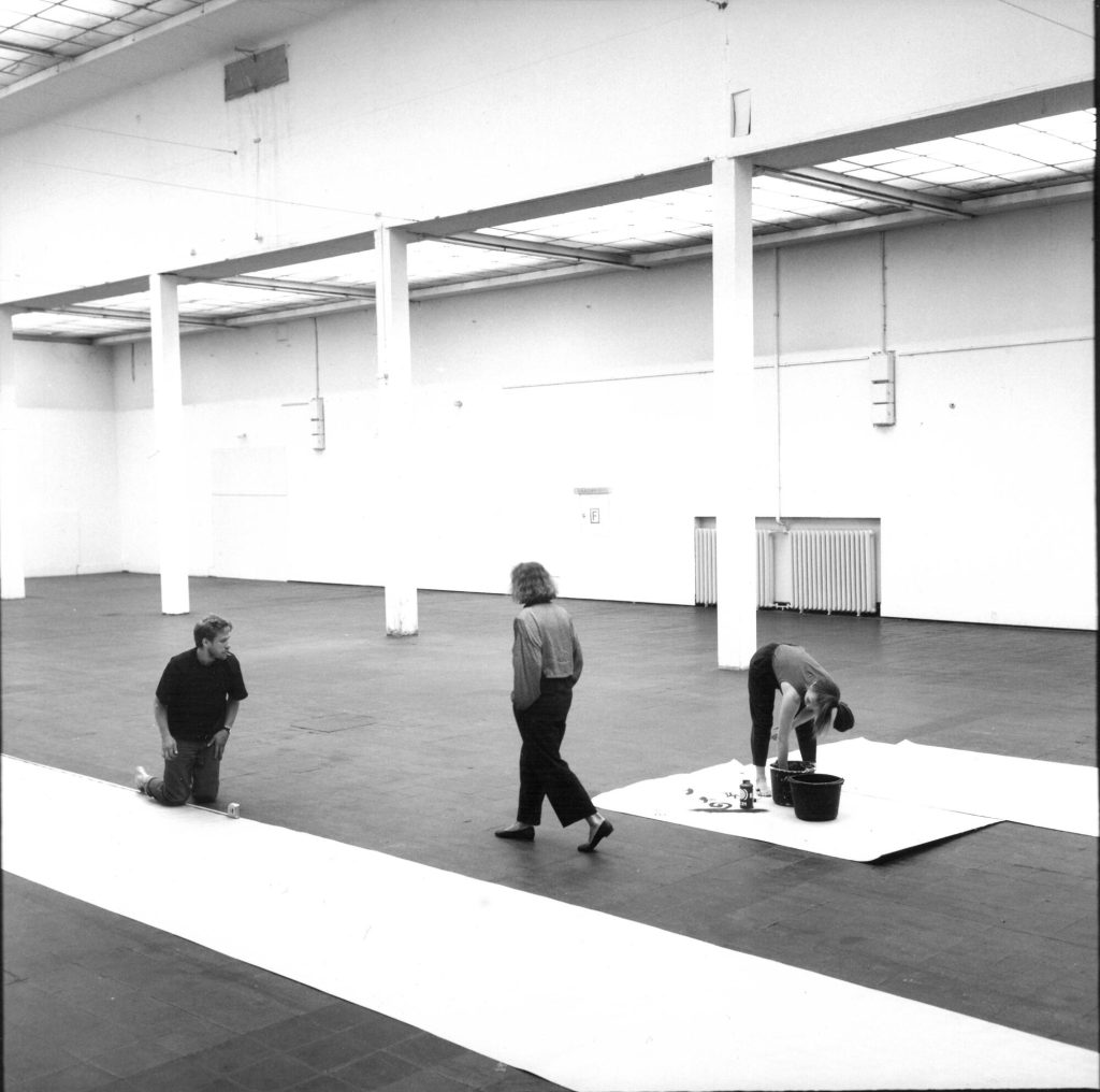 "DIALOG" 1989, Kunst Palast Düsseldorf, v.l.n.r.: Leon Tarasewicz, Anda Rottenberg, Isolde Wawrin