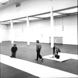 "DIALOG" 1989, Kunst Palast Düsseldorf, v.l.n.r.: Leon Tarasewicz, Anda Rottenberg, Isolde Wawrin