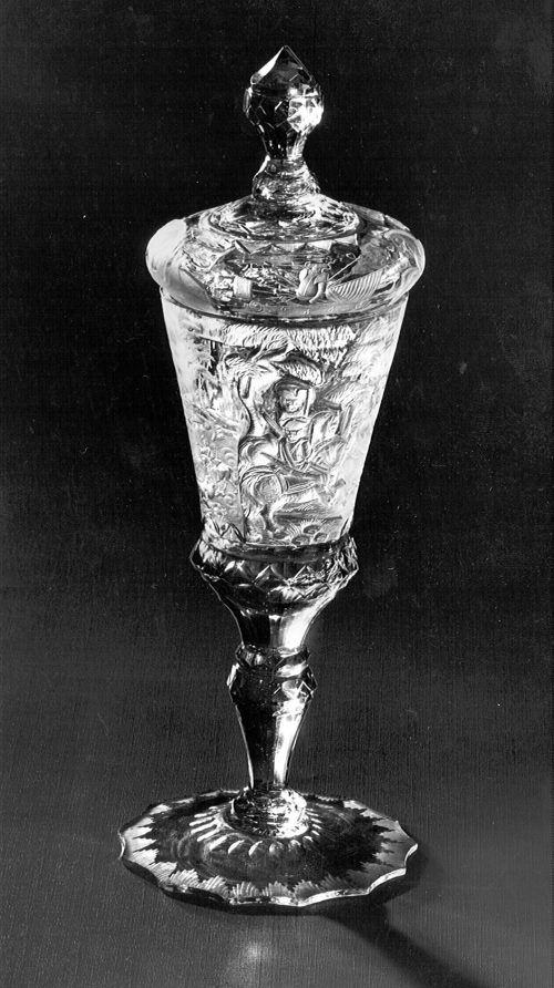 Unbekannt (Ausführung), Deckelpokal mit Darstellung von Reiterkämpfen, 1729