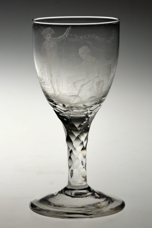 David Wolff (Künstler*in), Kelchglas mit Darstellung einer Weinprobe, 1780–1790