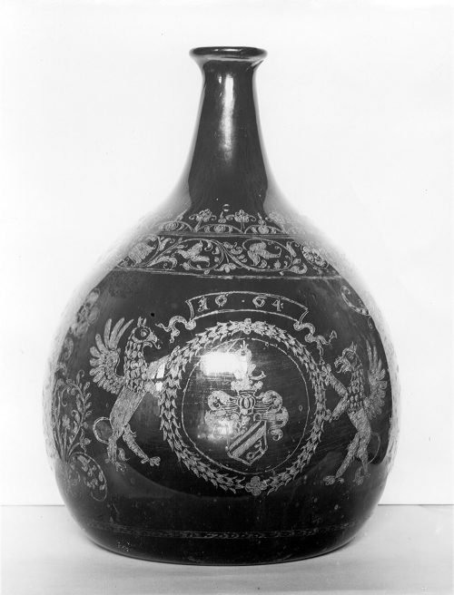 Unbekannt (Ausführung), Flasche mit Reichsadler und Nürnberger Stadtwappen, 1664