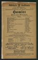 Theaterzettel zur Aufführung von "Hamlet" von William Shakespeare am 7. Oktober 1905 in Düsseld ...