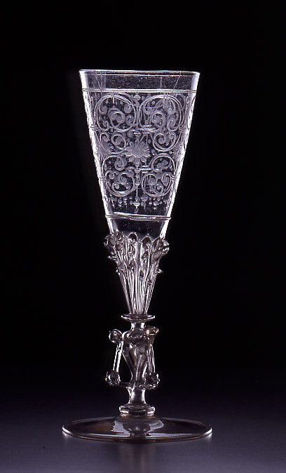 Georg Schwanhardt d. Ä. (Ausführung), Kelchglas mit Arabesken und Blumen, 1635–1640