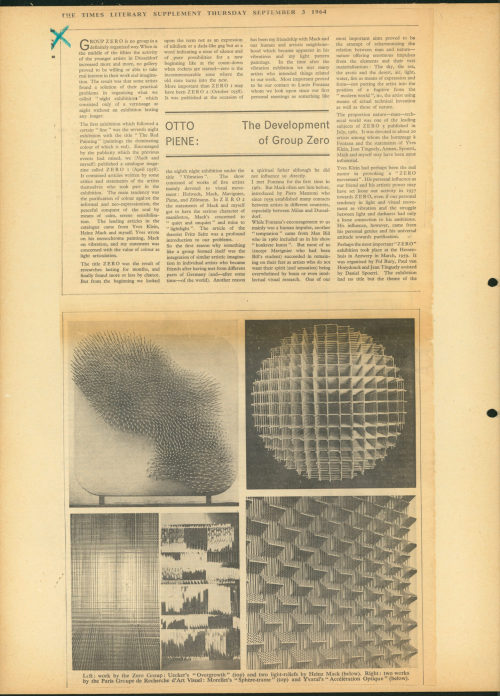 Otto Piene (Autor*in), The Development of Group Zero, 1964