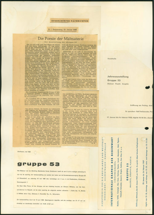 Kunsthalle Düsseldorf (Erwähnt), Gruppe 53, 1957-1958