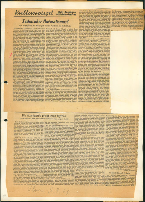 Heinz Mack (Künstler*in), Expositie Demonstratie ZERO / Mack, Piene, Uecker, [1961] / 1963