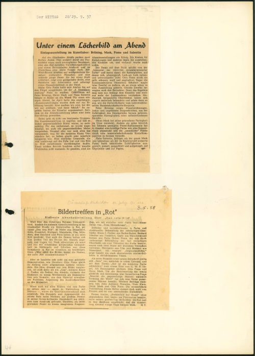 Peter Brüning (Erwähnt), 4. Abendausstellung / 7. Abendausstellung, 1957-1958