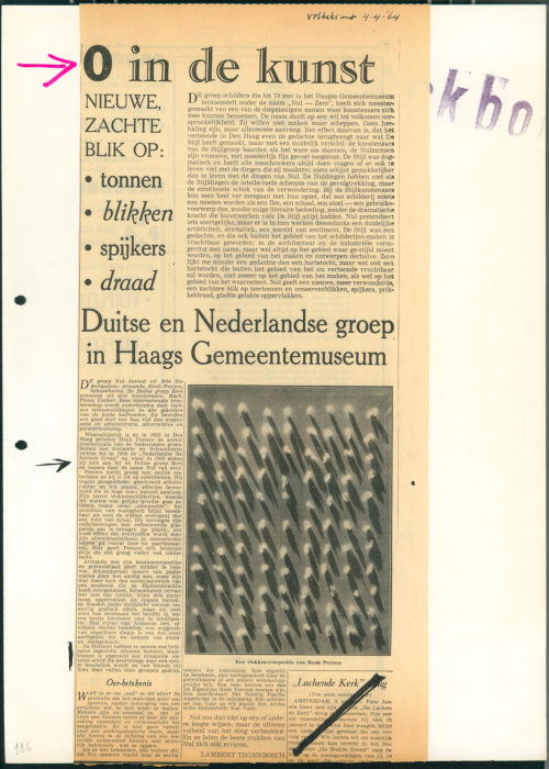 Gruppe Zero (Erwähnt), Zero-0-Nul, 1964