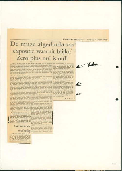 Gruppe Zero (Erwähnt), Zero-0-Nul, 1964