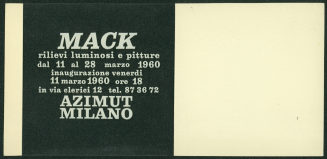 Mack. Azimut, Milano 11.-28.03.1960