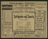 Theaterzettel zur Aufführung von "Iphigenie auf Tauris" von Johann Wolfgang von Goethe, Stadtth ...