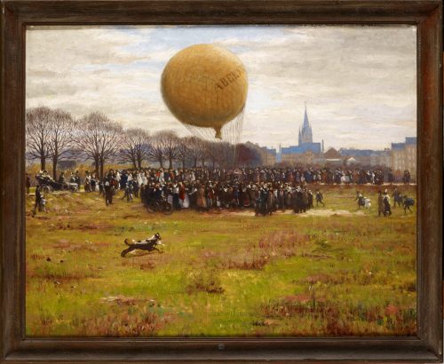 Ballon-Aufstieg auf dem Hans-Sachs-Platz, 1913