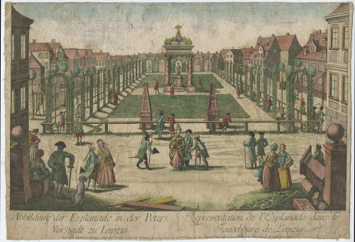 Johann Baptist Bergmüller (Kupferstecher*in), Abbildung der Esplanade in der Peters Vorstadt zu Leipzig, um 1785