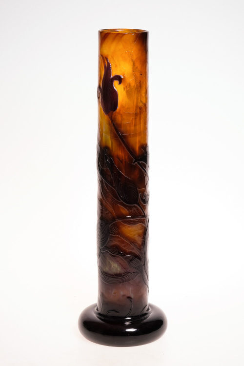 Émile Gallé (Entwurf), Vase mit Darwintulpen-Dekor, ca. 1903