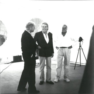 ZERO Aufbau 1992, Kunstmuseum Düsseldorf, v.l.n.r.: Heinz Mack, Otto Piene, Günther Uecker