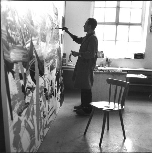 Erika Kiffl (Fotograf*in), Gerhard Richter, Atelier Brückenstraße, Düsseldorf, 1977