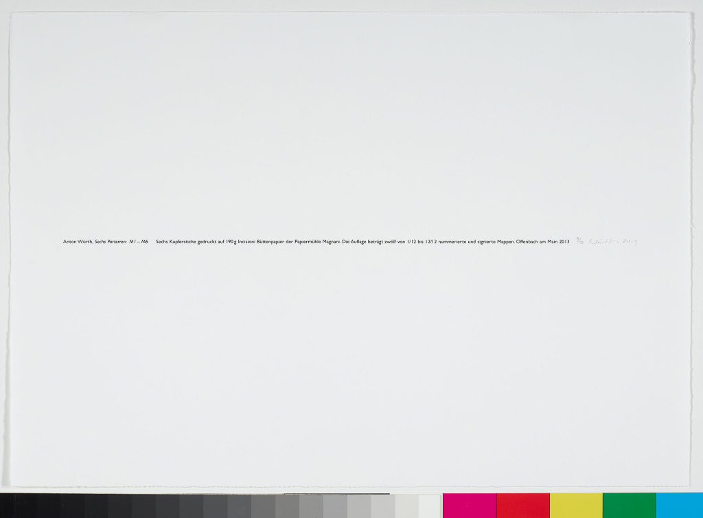 Titelblatt zu Sechs Parterren: M1-M6