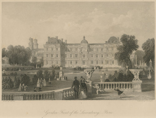 Thomas Allom (Vorlage von), Garden Front of the Luxembourg - Paris, um 1845