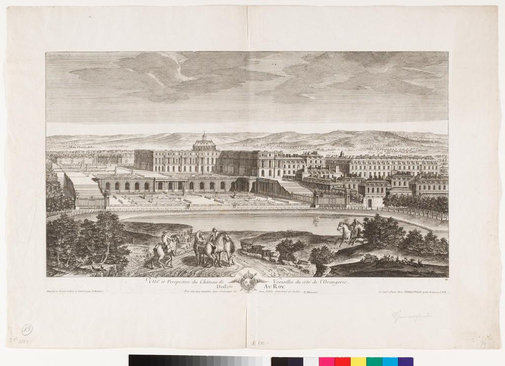 Ansicht von Schloss Versailles von der Orangerieseite