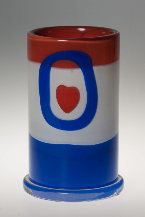 Willem Heesen (Entwurf), Vase Unica HAB 45 mit den Farben der niederländischen Flagge, 1974