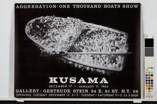 Yayoi Kusama (Künstler*in), Aggregation: One Thousand Boats Show. Kusama. Gallery: Geltrude Stein, New York, 17. Dezember [1963] - 11. Januar 1964, 1963-1964