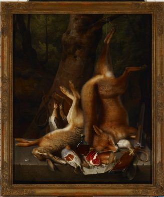 Jagdstilleben mit Fuchs und Hase, 1845