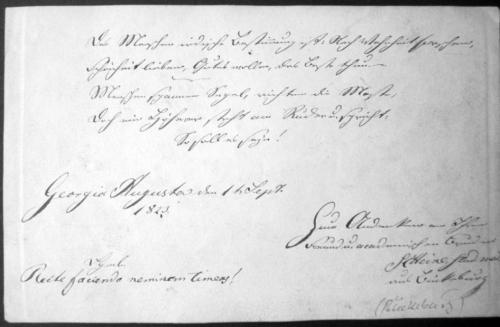 Simon Heine (Absender*in), Korrespondenz von Simon Heine an Unbekannt, 01.09.1823