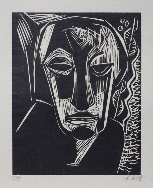 Karl Schmidt-Rottluff (Künstler*in), Frauenkopf, 1922