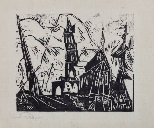 Lyonel Feininger (Künstler*in), Kirche (mit Turm und Apsis), 1919