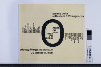 Mikro Zero/Nul.Galerie amstel 47, Amsterdam 31.08-19.09.1964, Galerie delta, Rotterdam, 20.08.1964