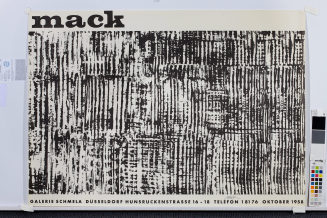 Mack. Galerie Schmela Düsseldorf, Oktober 1958