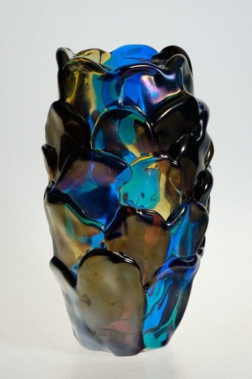 Angelo Rinaldi (Künstler*in), Vase mit irisierten Schuppen, 1960er-Jahre