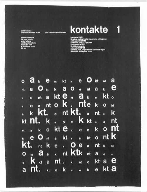 Ursula Gaiser (Entwurf), Plakat "Kontakte 1", 1964/1965